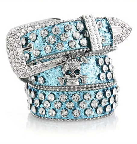 Rhinestone Belt (Light Blue)