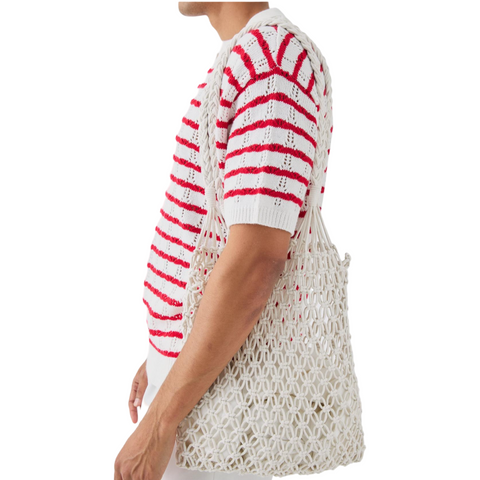 Open Knit Crochet Tote Bag