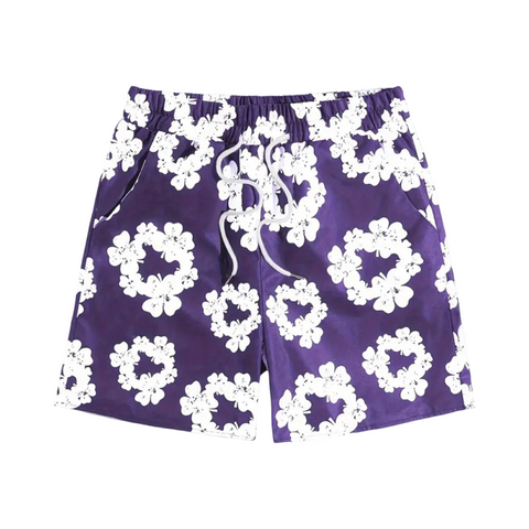 Designer Shorts (Cotton Wreath Purple)